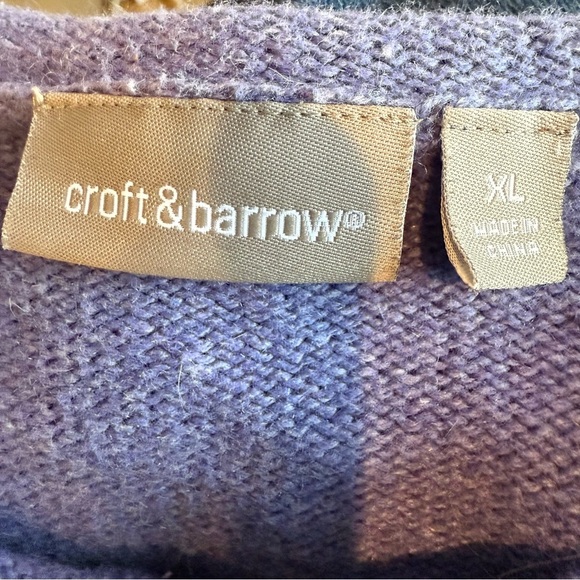 Croft & Barrow Women’s blue Snowman Winter Zip Cardigan Sweater XL Embroidered - Picture 12 of 14